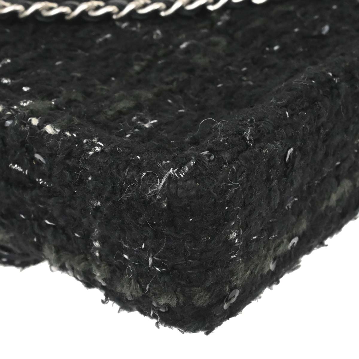Chanel 2002-2003 Black Tweed East West Shoulder Bag
