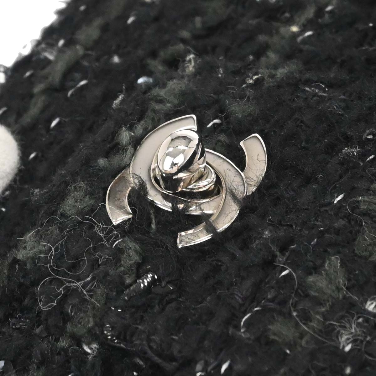 Chanel 2002-2003 Black Tweed East West Shoulder Bag