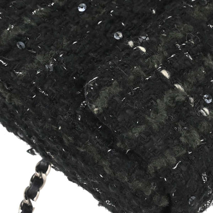 Chanel 2002-2003 Black Tweed East West Shoulder Bag