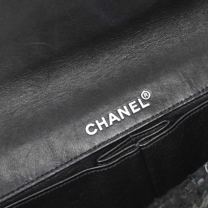 Chanel 2002-2003 Black Tweed East West Shoulder Bag
