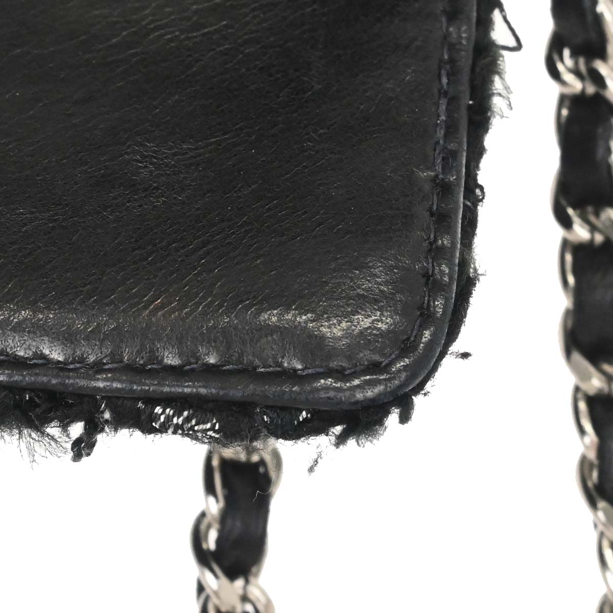 Chanel 2002-2003 Black Tweed East West Shoulder Bag