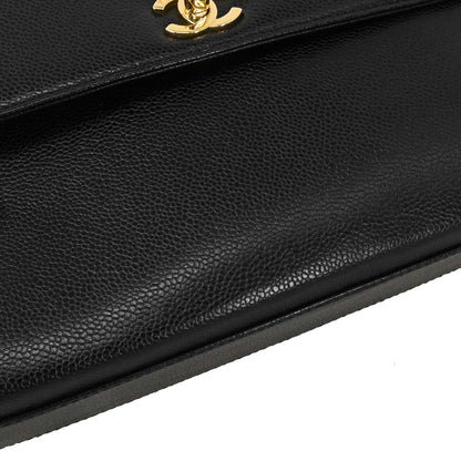 Chanel 1997-1999 Black Caviar Skin Kelly Handbag