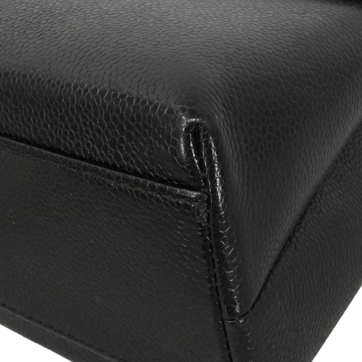 Chanel 1997-1999 Black Caviar Skin Kelly Handbag
