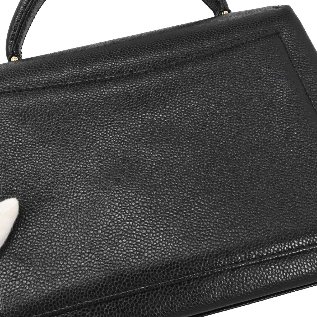 Chanel 1997-1999 Black Caviar Skin Kelly Handbag