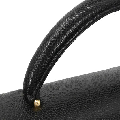 Chanel 1997-1999 Black Caviar Skin Kelly Handbag