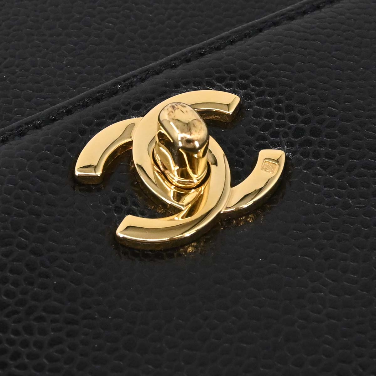 Chanel 1997-1999 Black Caviar Skin Kelly Handbag