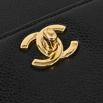 Chanel 1997-1999 Black Caviar Skin Kelly Handbag