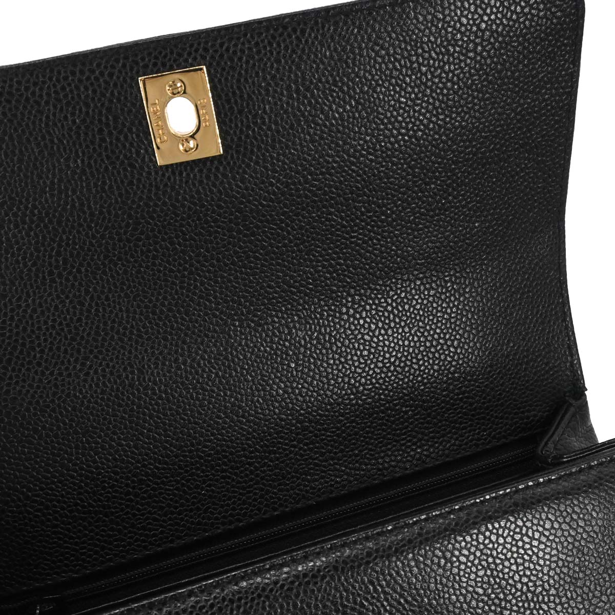 Chanel 1997-1999 Black Caviar Skin Kelly Handbag