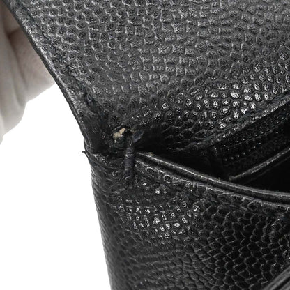 Chanel 1997-1999 Black Caviar Skin Kelly Handbag
