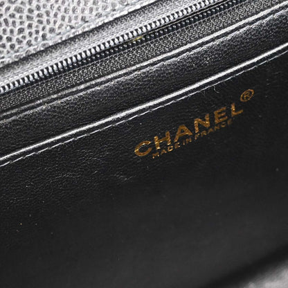 Chanel 1997-1999 Black Caviar Skin Kelly Handbag