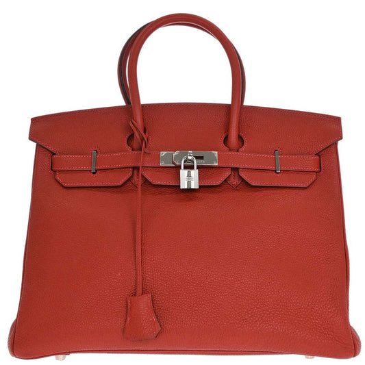 Hermes Vermilion Togo Birkin 35 Handbag