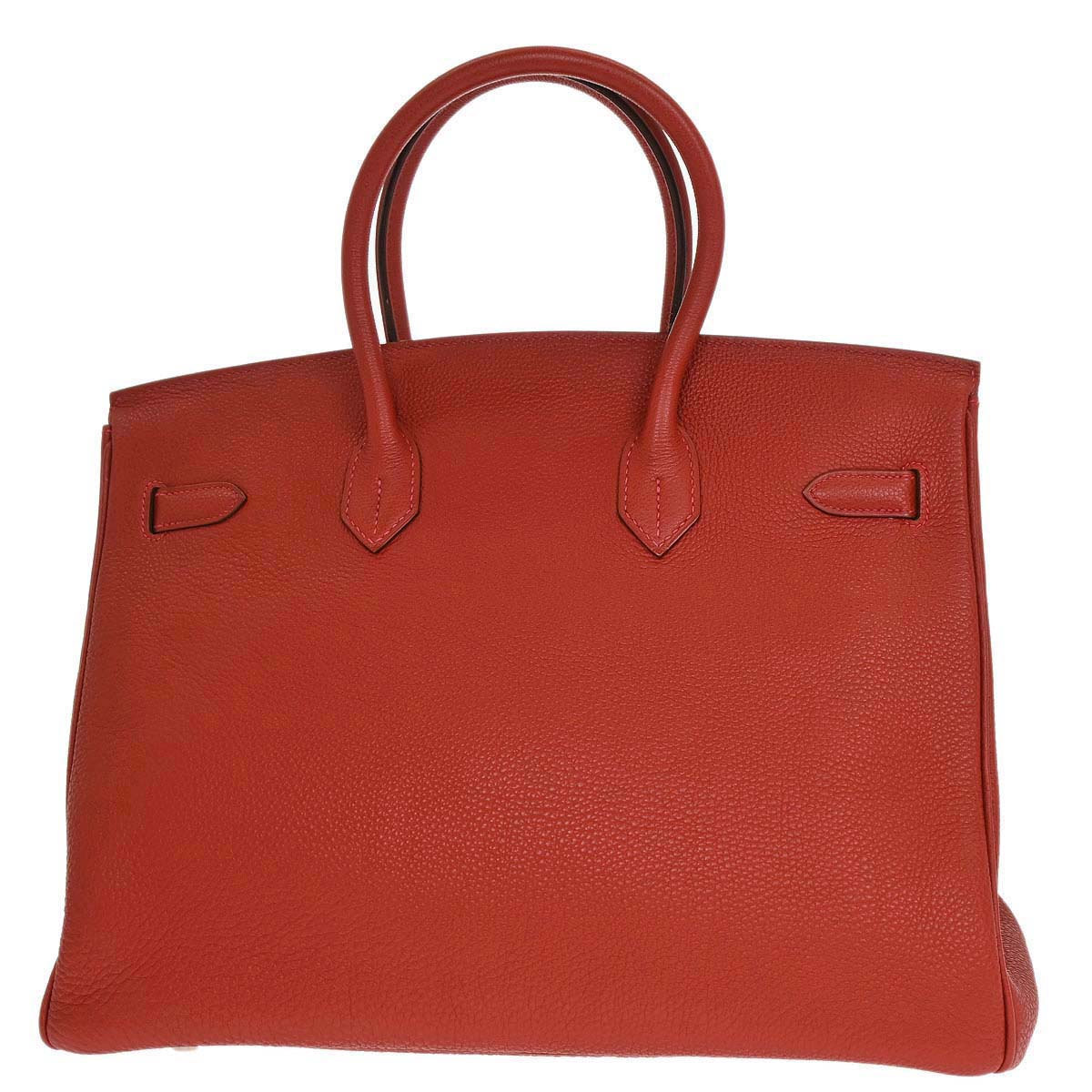 Hermes Vermilion Togo Birkin 35 Handbag