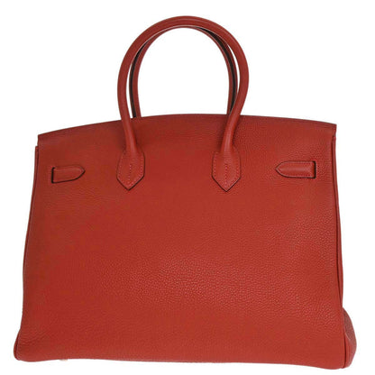 Hermes Vermilion Togo Birkin 35 Handbag