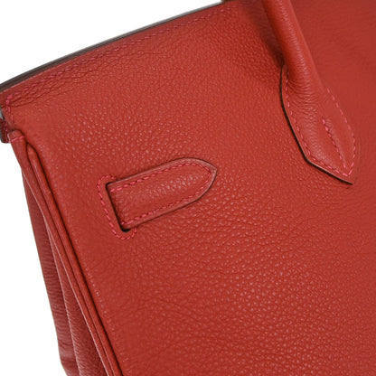 Hermes Vermilion Togo Birkin 35 Handbag
