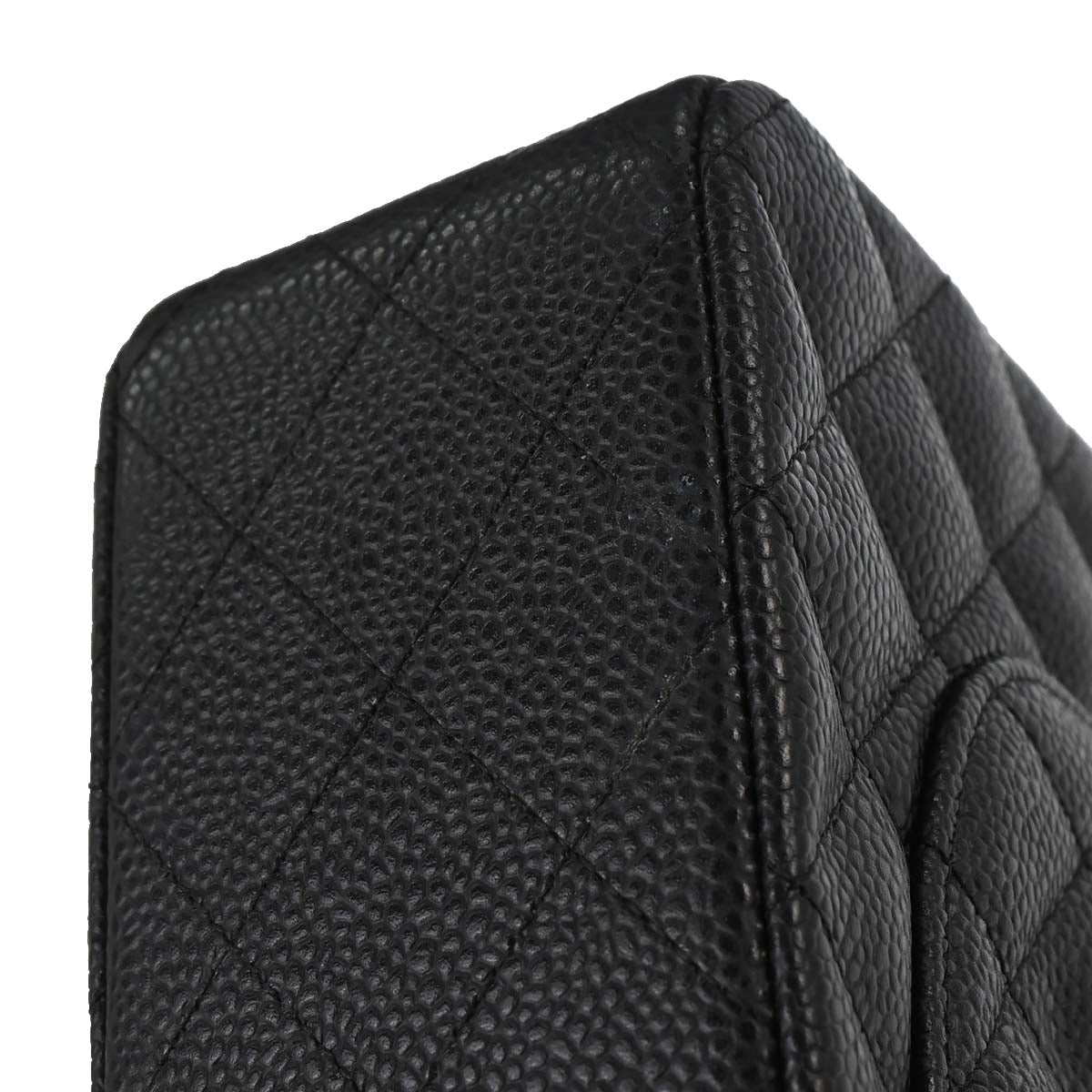 Chanel 2006-2008 Black Caviar Skin Medium Classic Double Flap Shoulder Bag