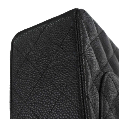 Chanel 2006-2008 Black Caviar Skin Medium Classic Double Flap Shoulder Bag