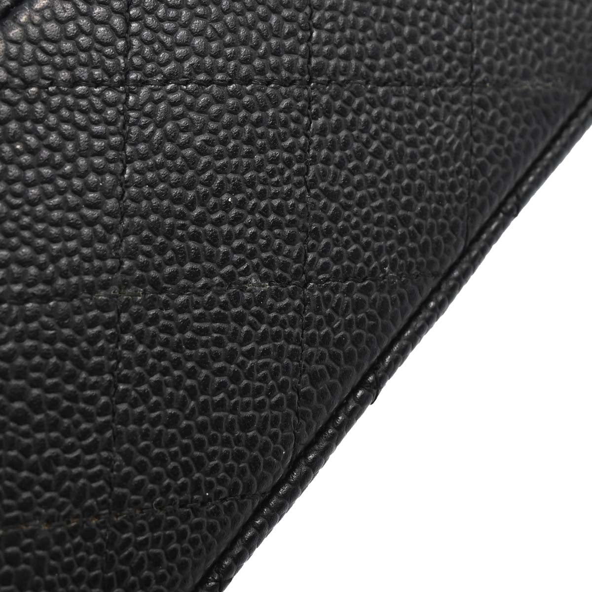 Chanel 2006-2008 Black Caviar Skin Medium Classic Double Flap Shoulder Bag
