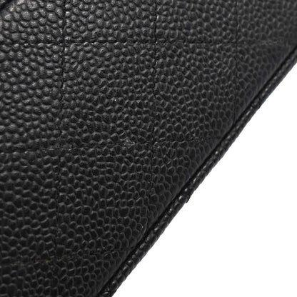 Chanel 2006-2008 Black Caviar Skin Medium Classic Double Flap Shoulder Bag