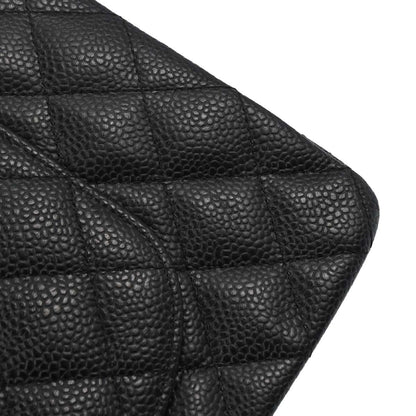 Chanel 2006-2008 Black Caviar Skin Medium Classic Double Flap Shoulder Bag