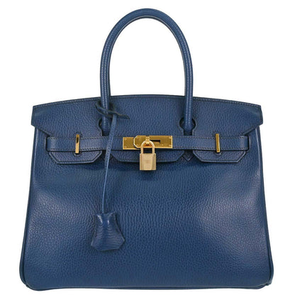 Hermes Blue Ardennes Birkin 30 Handbag