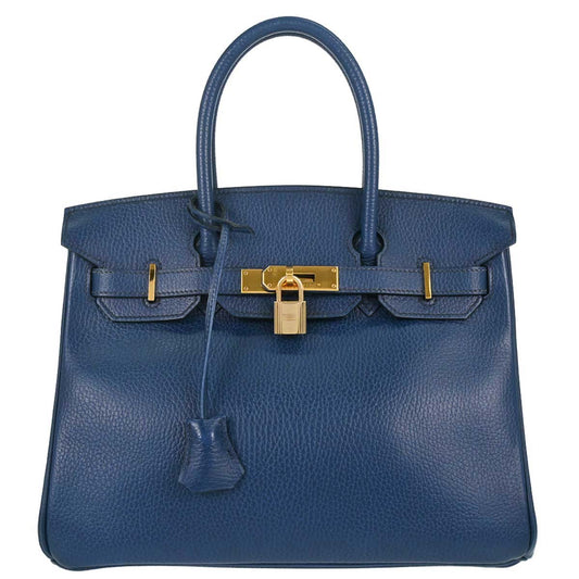 Hermes Blue Ardennes Birkin 30 Handbag