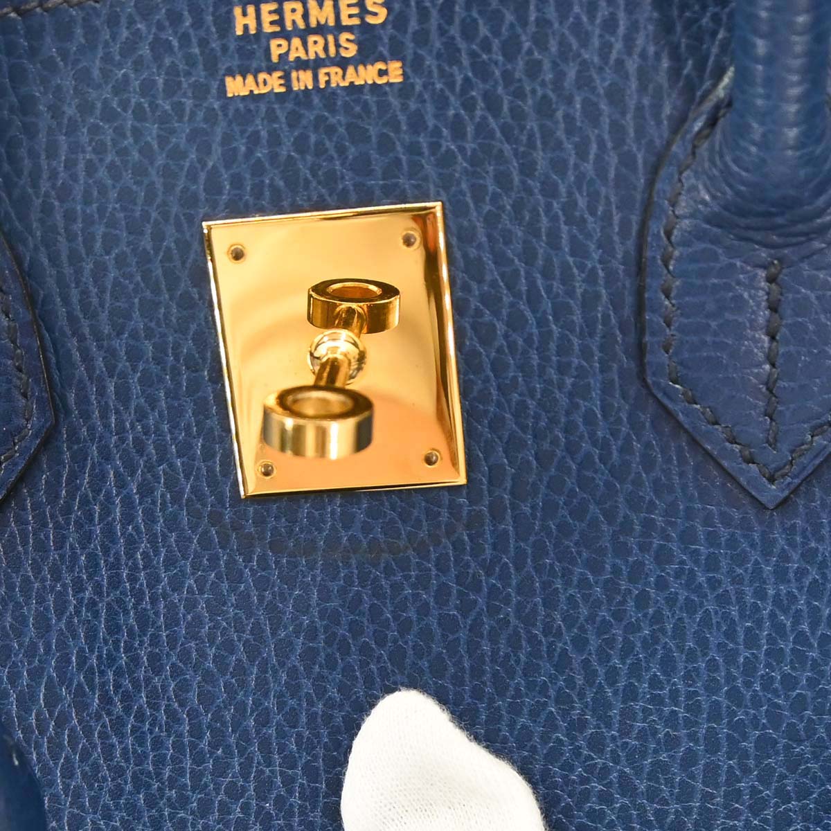 Hermes Blue Ardennes Birkin 30 Handbag