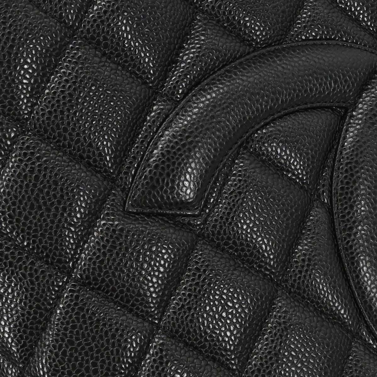 Chanel 2003-2004 Black Caviar Skin Medallion Tote Handbag