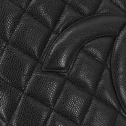 Chanel 2003-2004 Black Caviar Skin Medallion Tote Handbag
