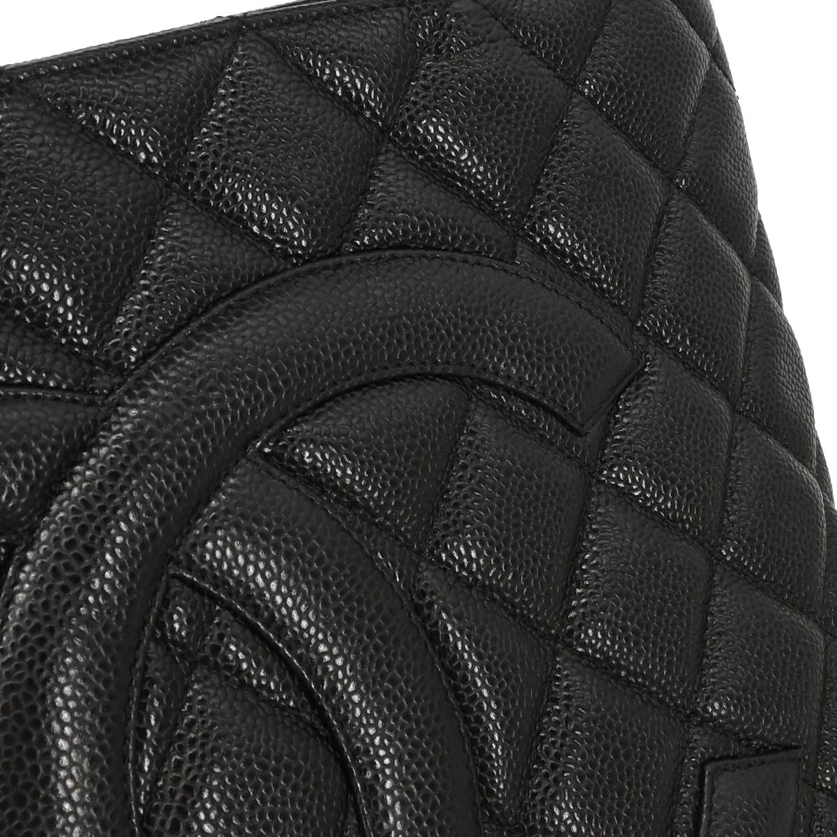 Chanel 2003-2004 Black Caviar Skin Medallion Tote Handbag
