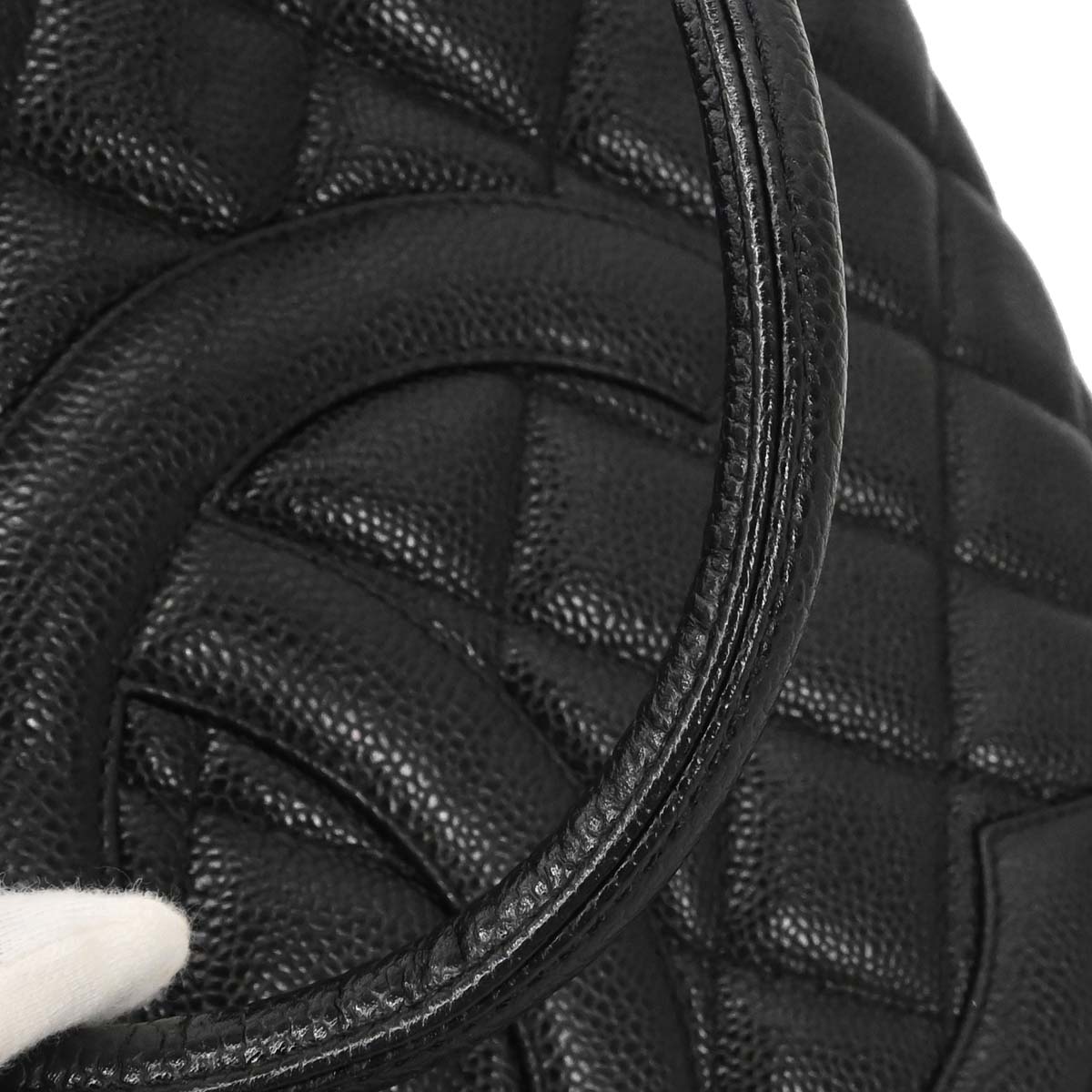 Chanel 2003-2004 Black Caviar Skin Medallion Tote Handbag