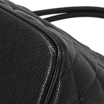 Chanel 2003-2004 Black Caviar Skin Medallion Tote Handbag