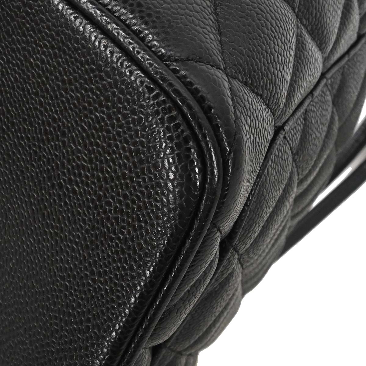 Chanel 2003-2004 Black Caviar Skin Medallion Tote Handbag