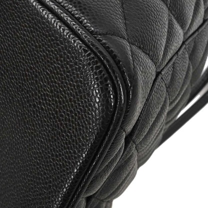 Chanel 2003-2004 Black Caviar Skin Medallion Tote Handbag