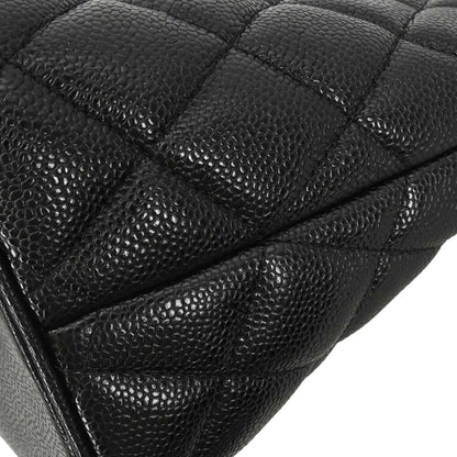 Chanel 2003-2004 Black Caviar Skin Medallion Tote Handbag