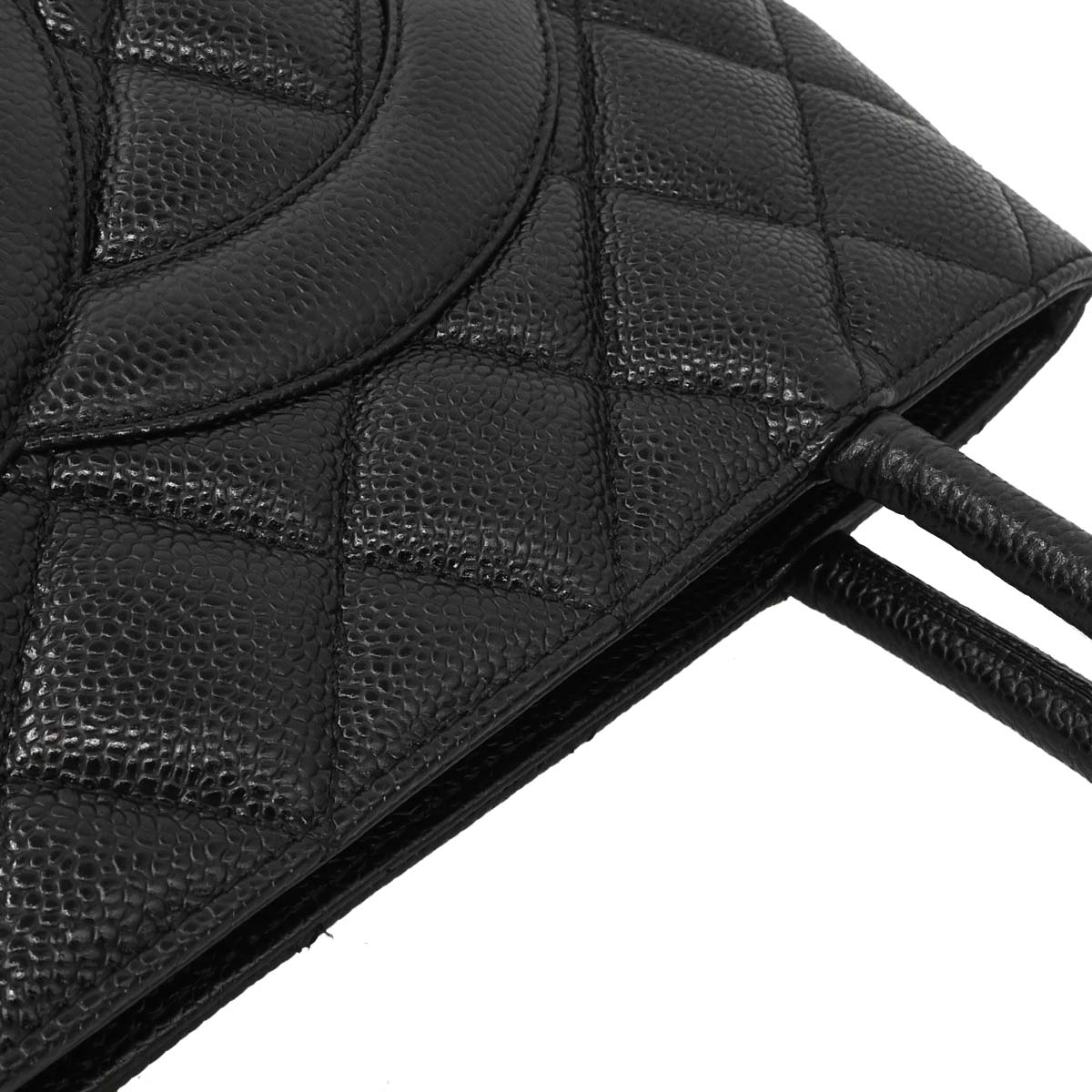 Chanel 2003-2004 Black Caviar Skin Medallion Tote Handbag