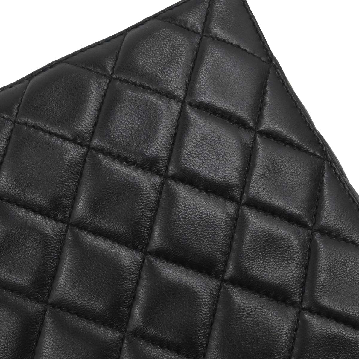 Chanel 1996-1997 Black Lambskin Straight Flap Shoulder Bag