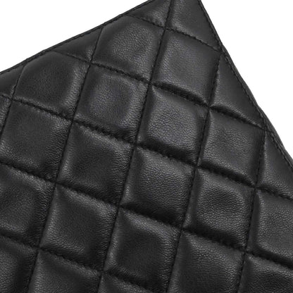 Chanel 1996-1997 Black Lambskin Straight Flap Shoulder Bag