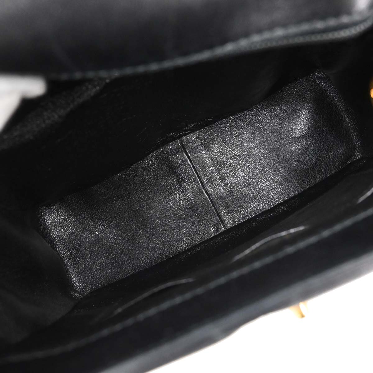 Chanel 1996-1997 Black Lambskin Straight Flap Shoulder Bag