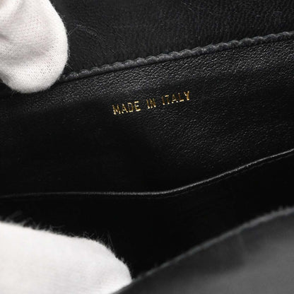 Chanel 1996-1997 Black Lambskin Straight Flap Shoulder Bag