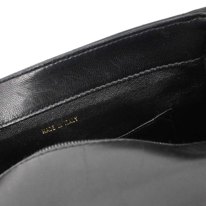 Chanel 1996-1997 Black Lambskin Straight Flap Shoulder Bag