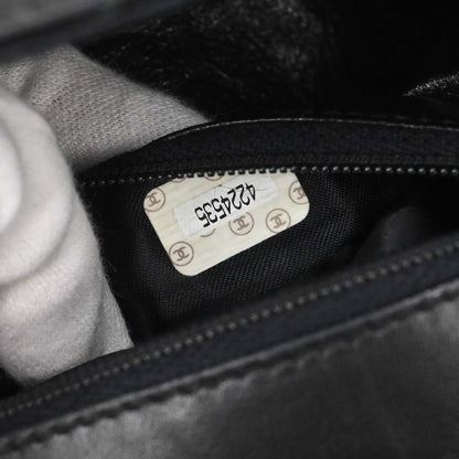 Chanel 1996-1997 Black Lambskin Straight Flap Shoulder Bag