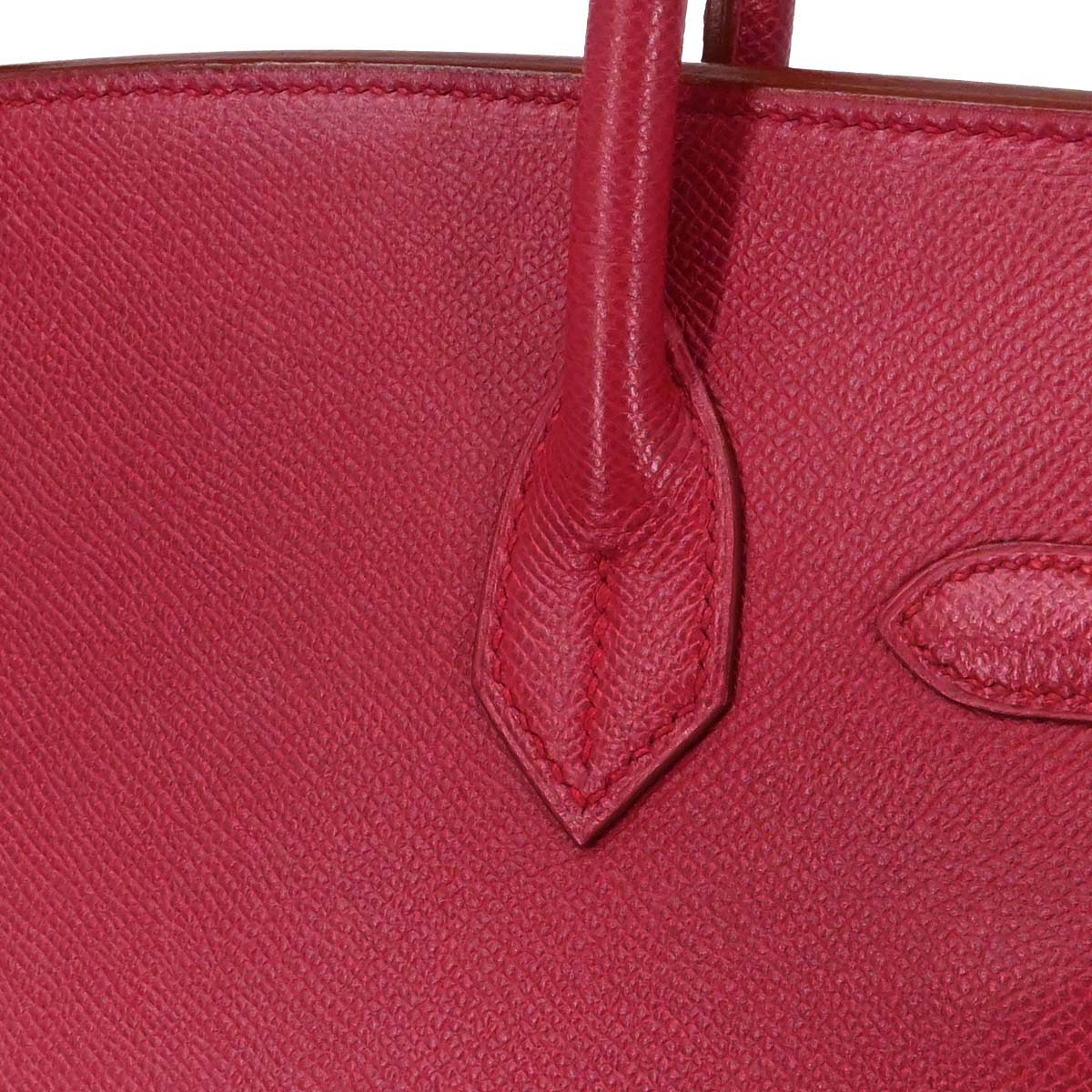 Hermes Rouge Vif Courchevel Birkin 30 Handbag