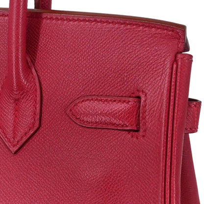 Hermes Rouge Vif Courchevel Birkin 30 Handbag