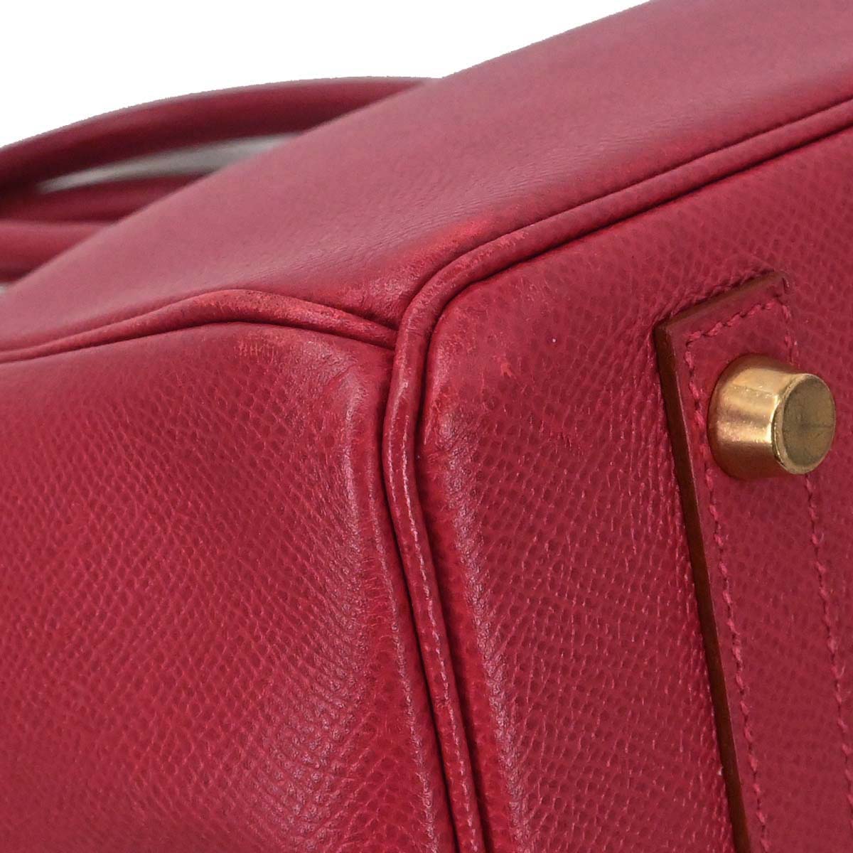 Hermes Rouge Vif Courchevel Birkin 30 Handbag