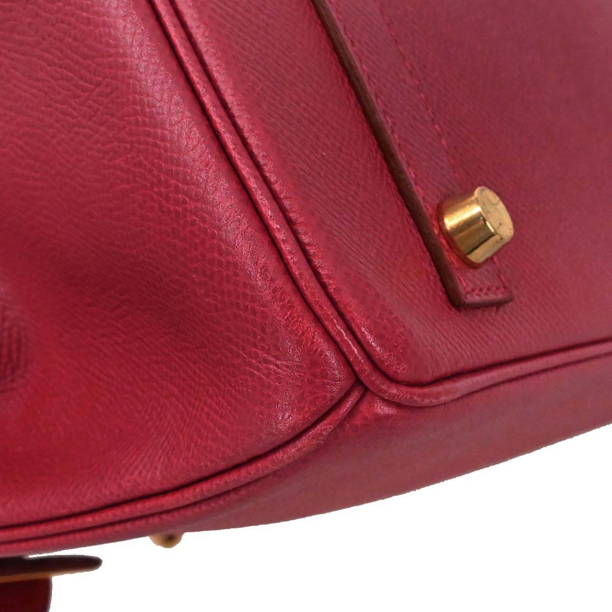 Hermes Rouge Vif Courchevel Birkin 30 Handbag
