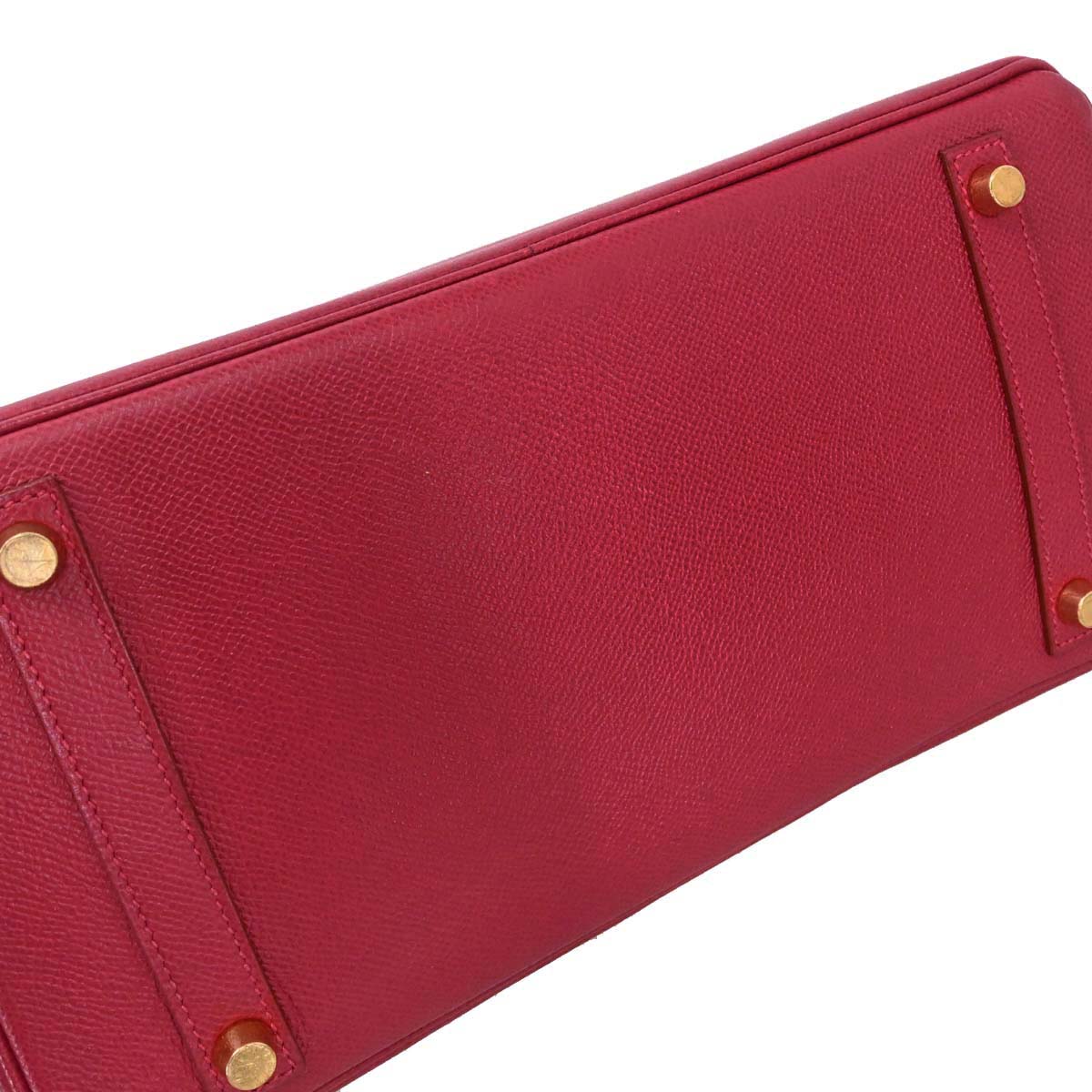 Hermes Rouge Vif Courchevel Birkin 30 Handbag