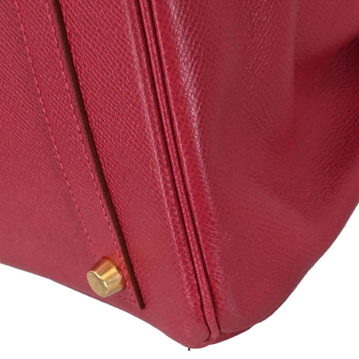 Hermes Rouge Vif Courchevel Birkin 30 Handbag