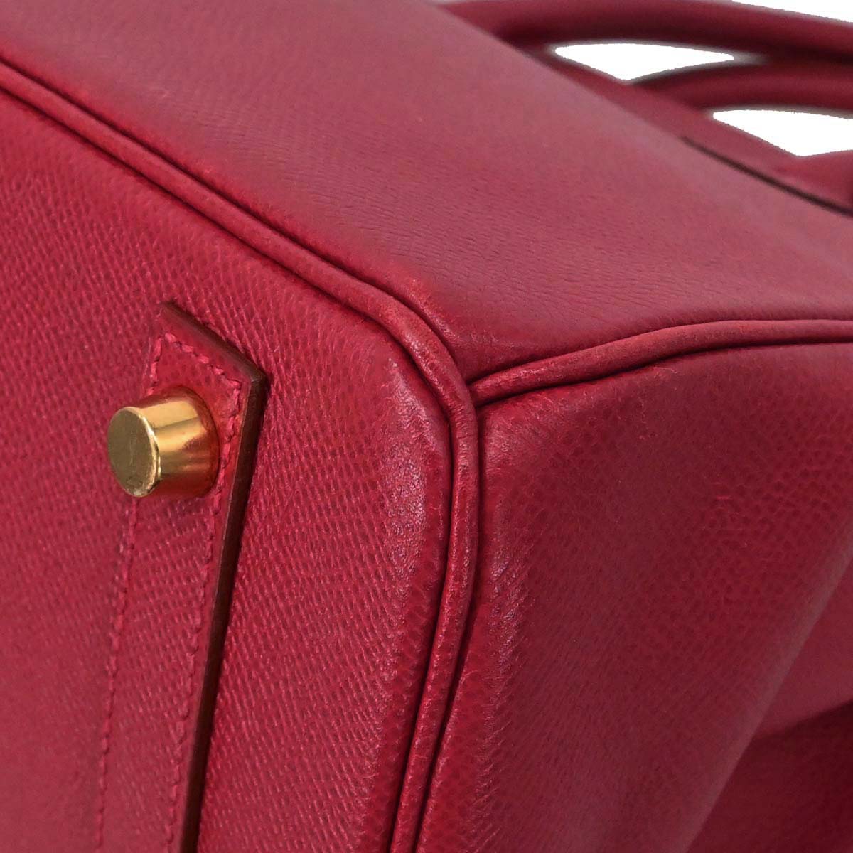 Hermes Rouge Vif Courchevel Birkin 30 Handbag