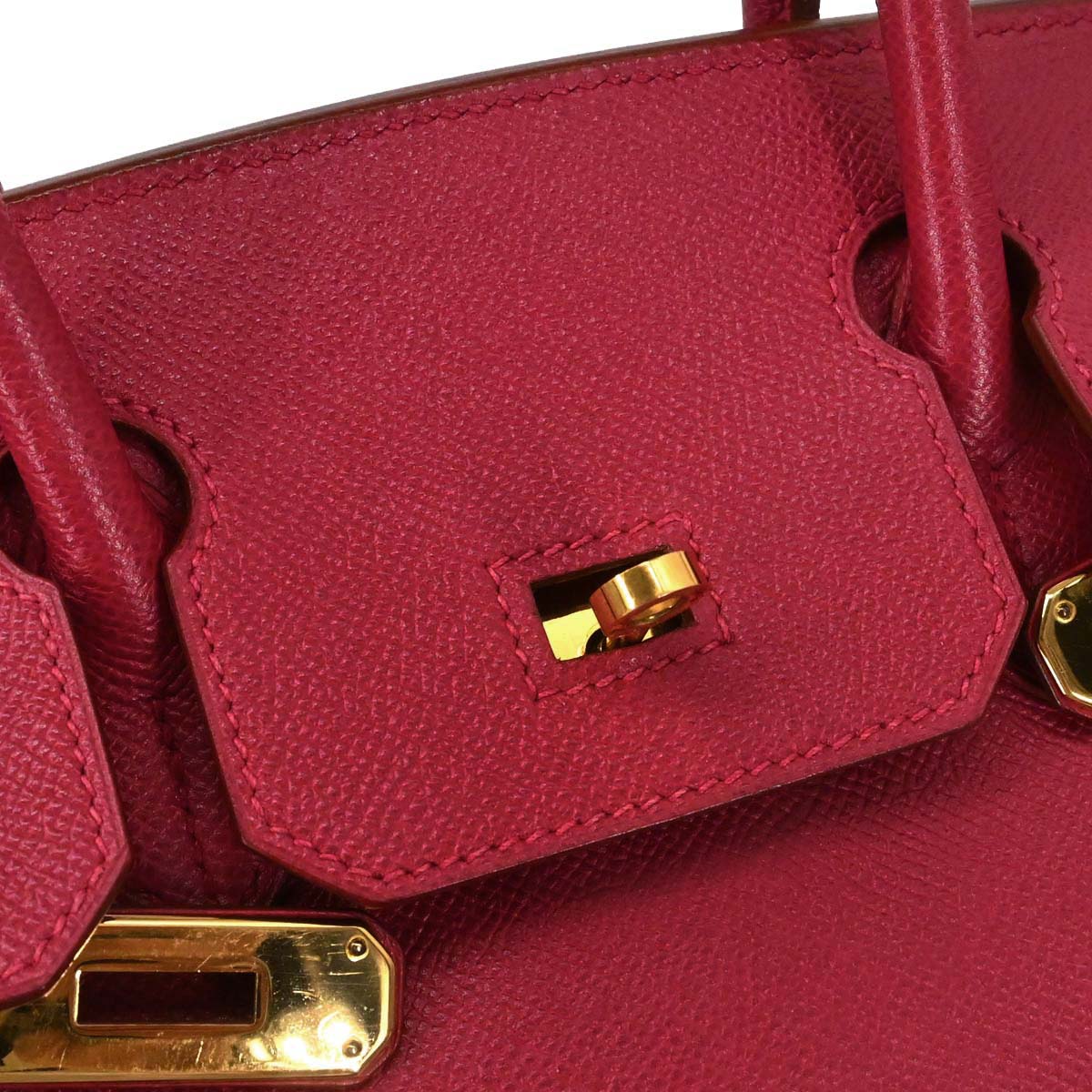Hermes Rouge Vif Courchevel Birkin 30 Handbag