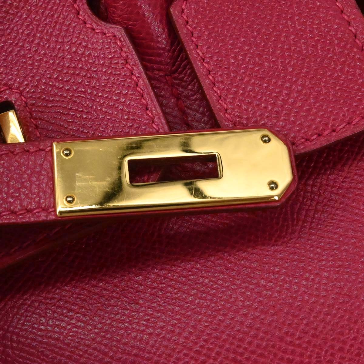 Hermes Rouge Vif Courchevel Birkin 30 Handbag